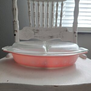 Pyrex Pink Daisy Casserole Dish